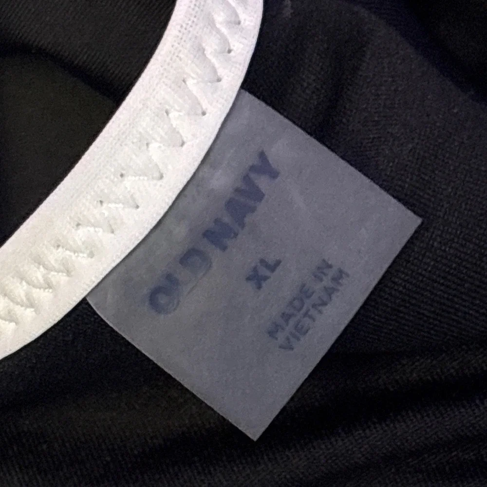 Old Navy Womens Black‎ White Trim Zip Front Bikini Swim Top, Size XL